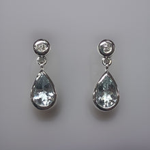 Load image into Gallery viewer, Aquamarine and Diamond Earrings
