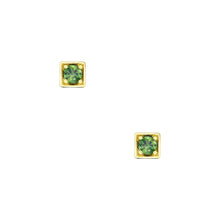 Load image into Gallery viewer, Quinn Earrings - Yellow Gold and Green

