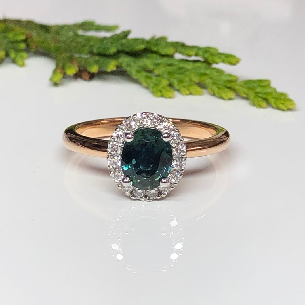 Teal Australian Sapphire Ring