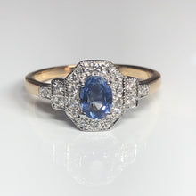 Load image into Gallery viewer, Cornflower Blue Sapphire and Diamond Ring
