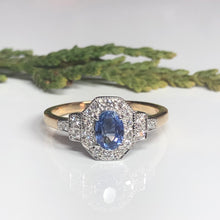 Load image into Gallery viewer, Cornflower Blue Sapphire and Diamond Ring
