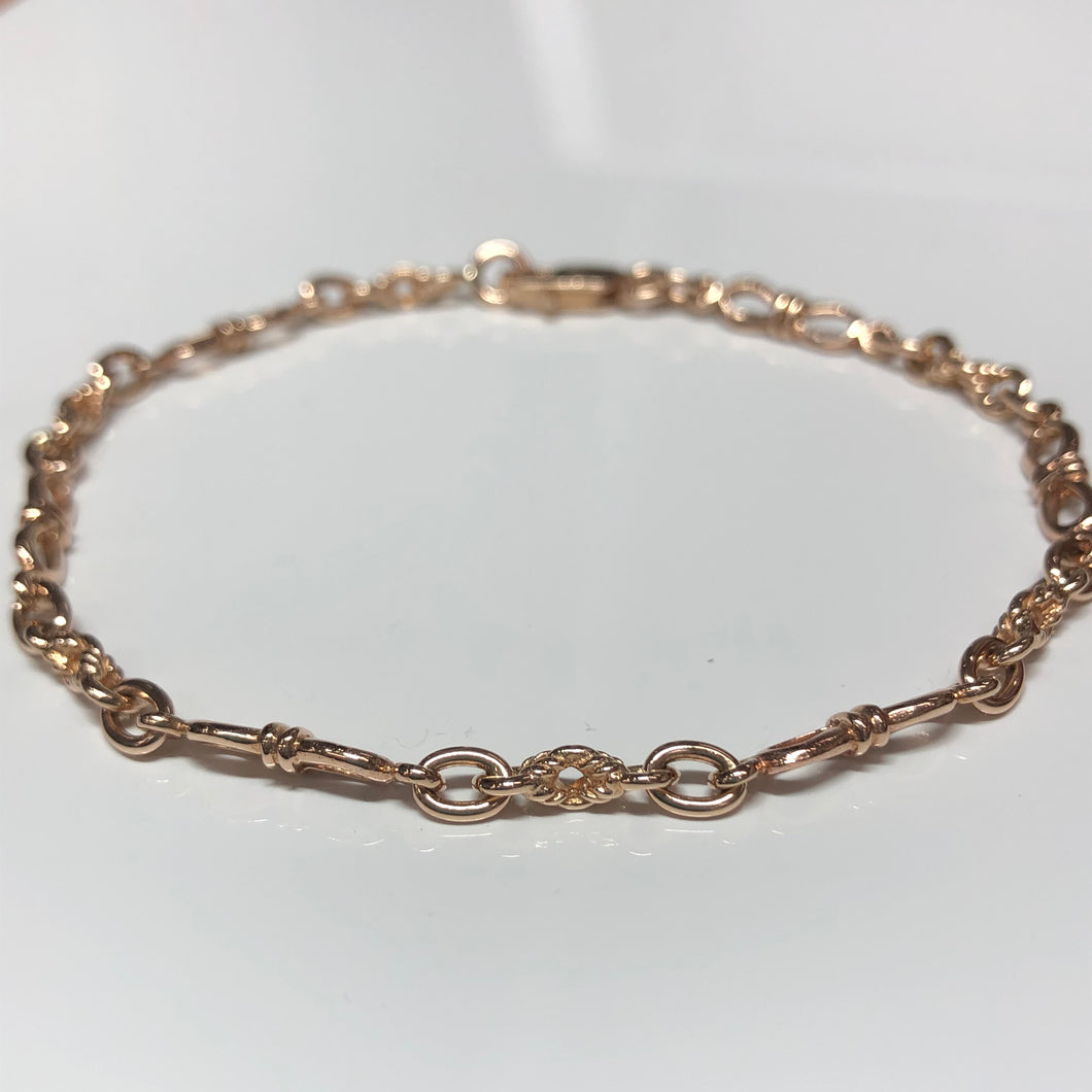 9ct Rose Gold Bow Link Bracelet