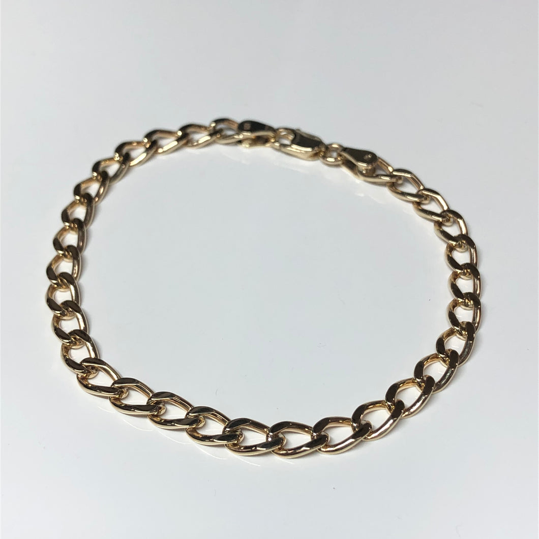 9ct Yellow Gold Open Curb Bracelet