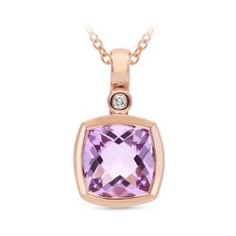 Rose Gold and Pink Amethyst Pendant