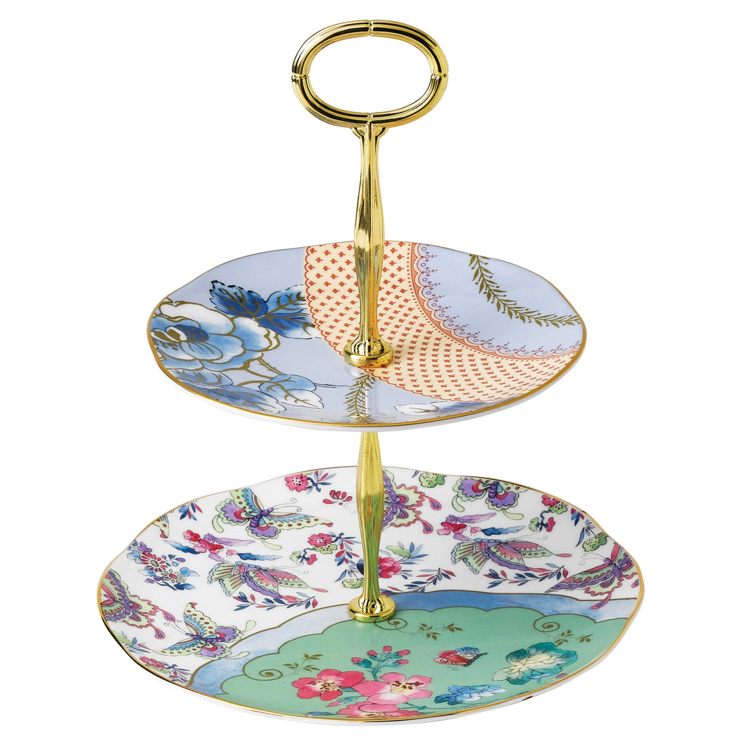 Butterfly Bloom 2 Tiered Cake Stand
