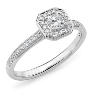 White Gold Radiant-Cut Diamond Ring