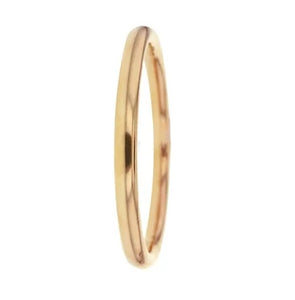 Yellow Gold Silver Filled Oval Profile Bangle