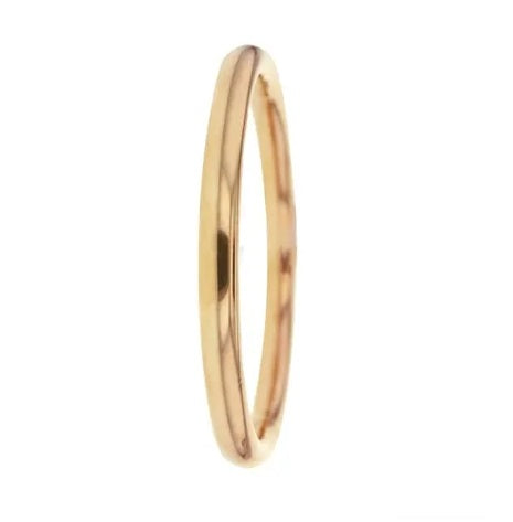 Yellow Gold Silver Filled Oval Profile Bangle