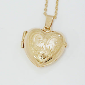 Handmade 9ct Yellow Gold Heart Locket (Medium)