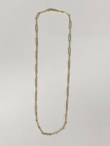 Yellow Gold Paperclip Link and Twist Link Chain