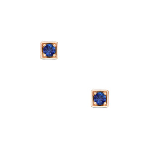 Quinn Earrings - Rose Gold and Blue