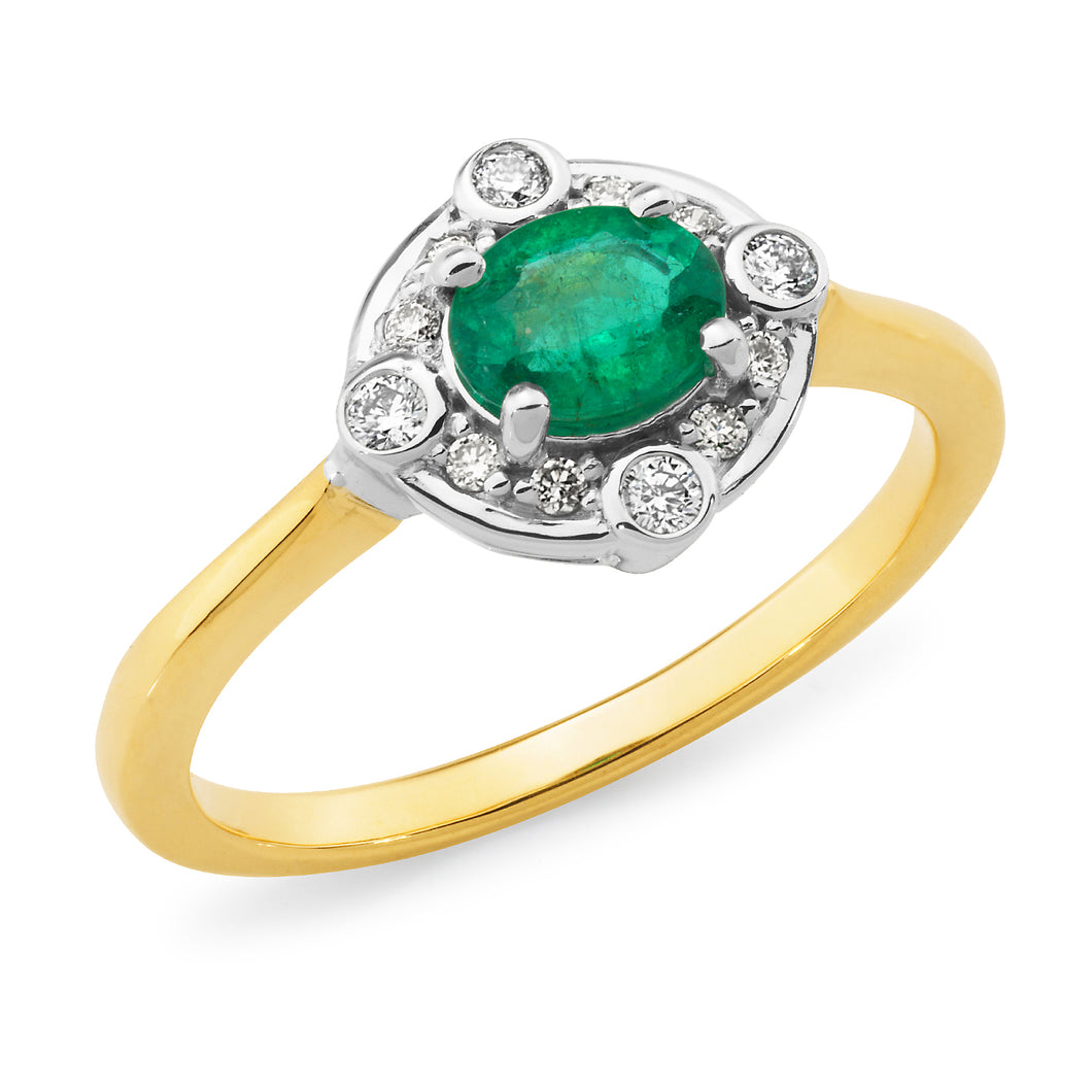 Emerald and Diamond Ring