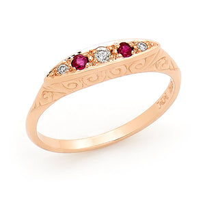 Rose Gold and Ruby Ring