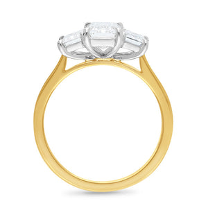 Emerald Cut Trilogy Ring
