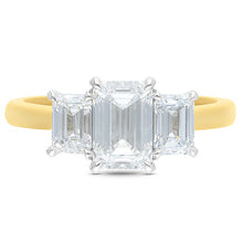 Load image into Gallery viewer, Emerald Cut Trilogy Ring
