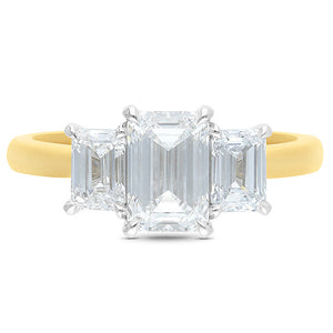 Emerald Cut Trilogy Ring