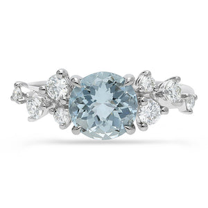 Aquamarine and Diamond Ring