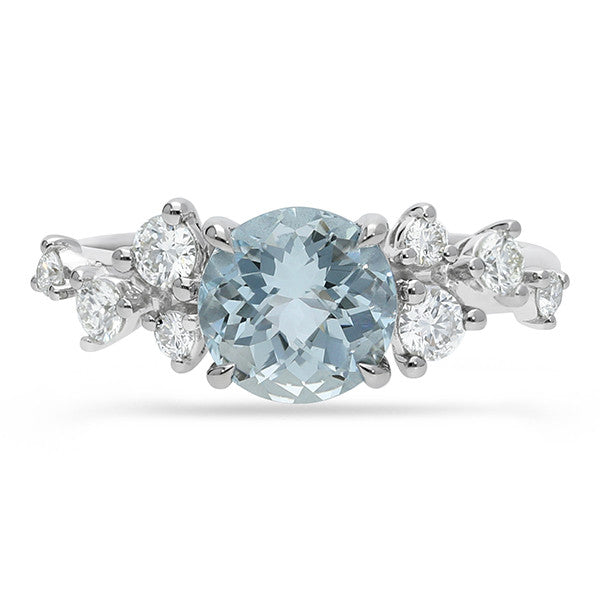 Aquamarine and Diamond Ring