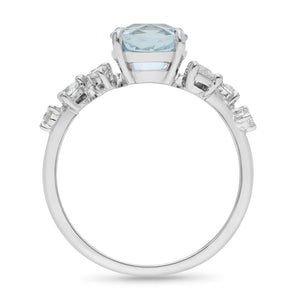 Aquamarine and Diamond Ring