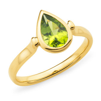 Pear Cut Peridot Ring