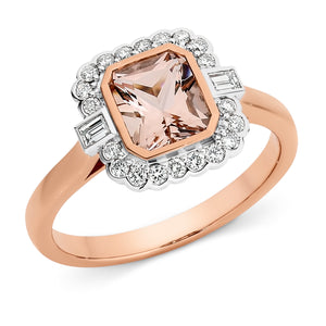 Morganite and Diamond Ring
