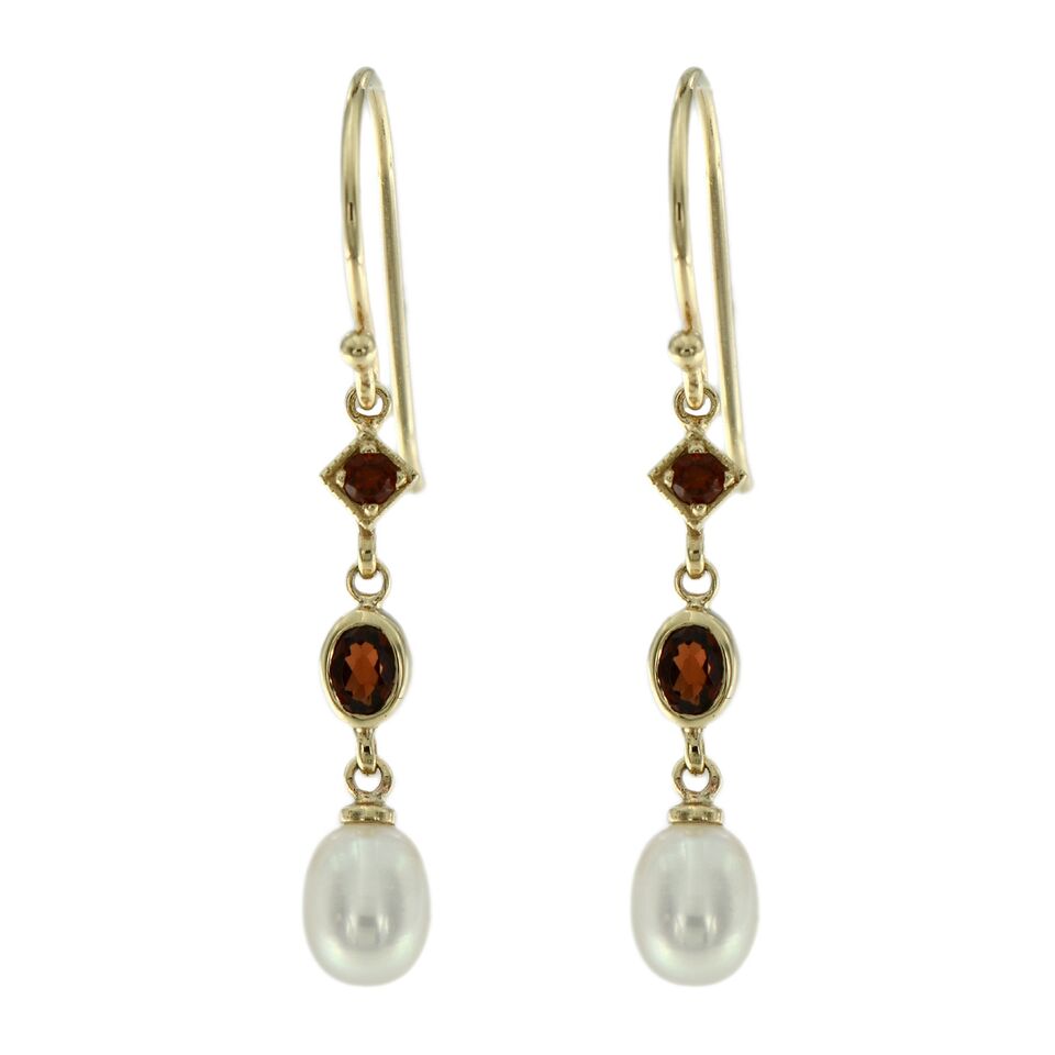Garnet and pearl shop earrings