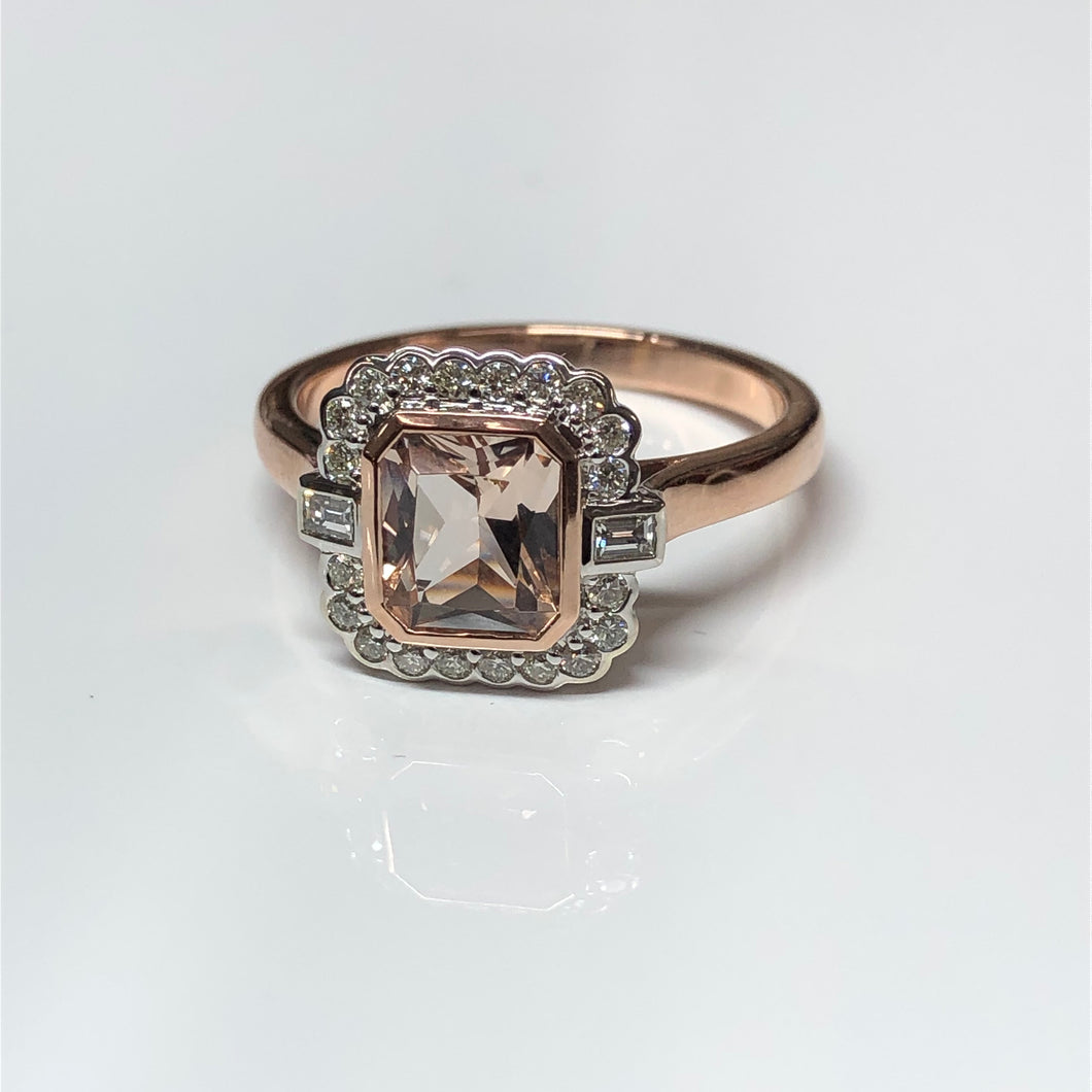 Morganite and Diamond Ring