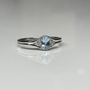 Aquamarine and Diamond Ring