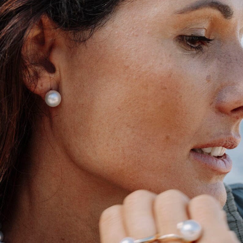 9mm Round Freshwater Pearl Studs