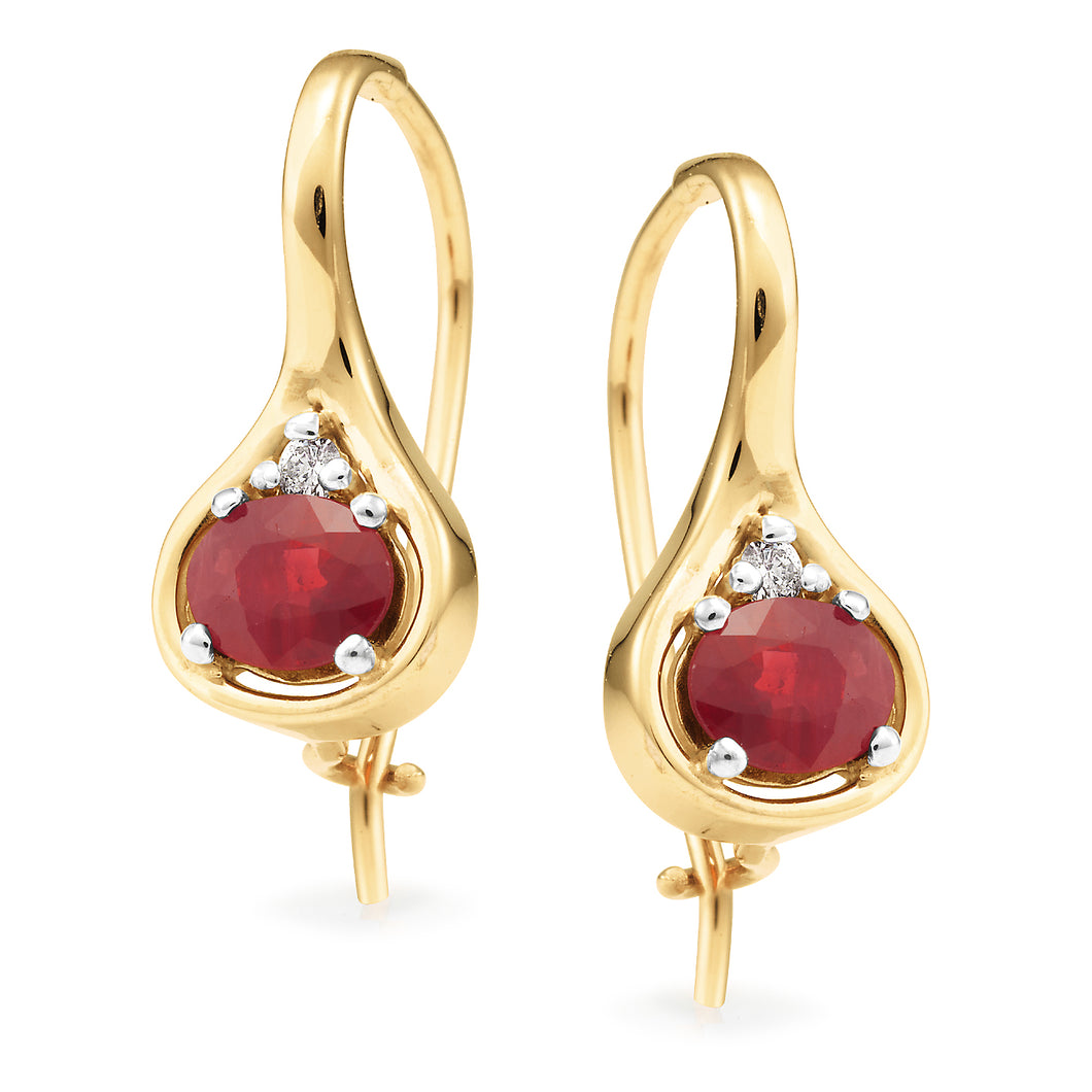 Ruby and Diamond Earrings