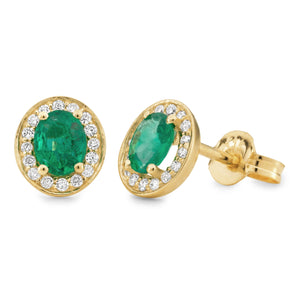 Yellow Gold and Emerald Earrings