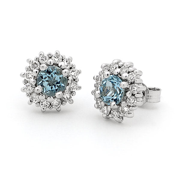 Sky Blue Aquamarine Earrings
