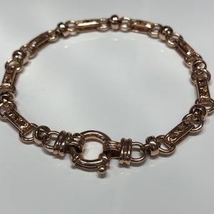 9ct Rose Gold Filigree Link Bracelet