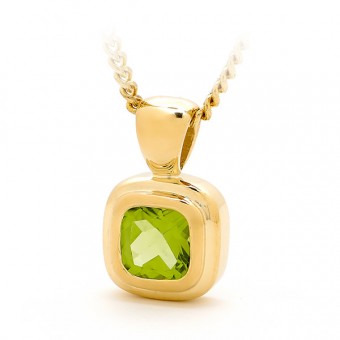 Cushion Cut Peridot Pendant