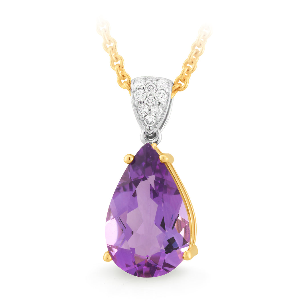Amethyst and Diamond Pendant