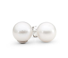 Load image into Gallery viewer, Round Pearl Earrings (Sterling Silver)
