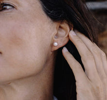 Load image into Gallery viewer, Round Pearl Earrings (Sterling Silver)
