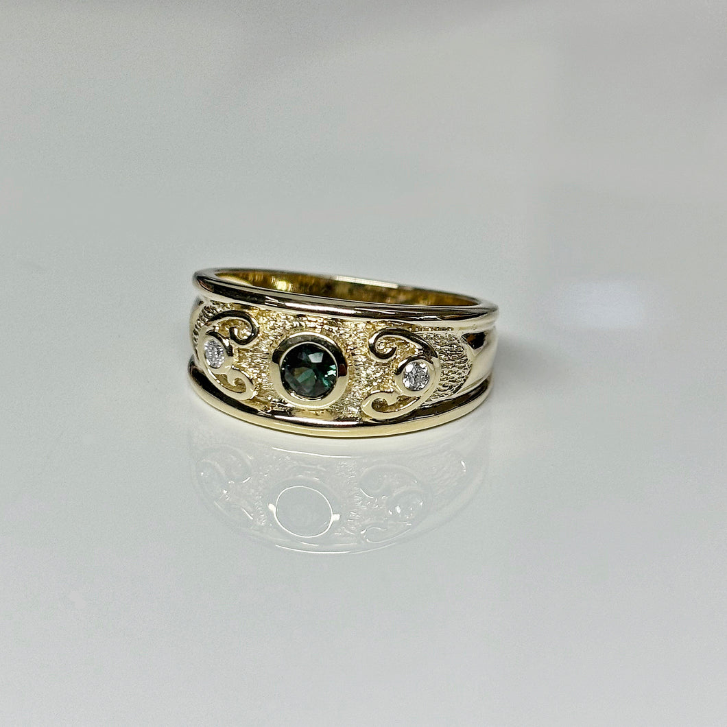 Wide band Sapphire Ring