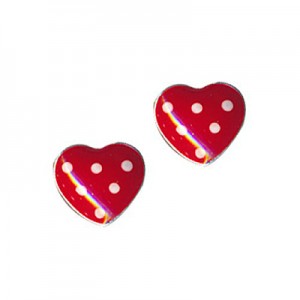 Red Dotty Heart Earrings