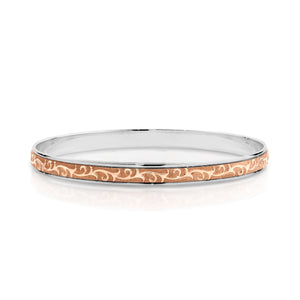 Rose Gold and Sterling Silver Bangle