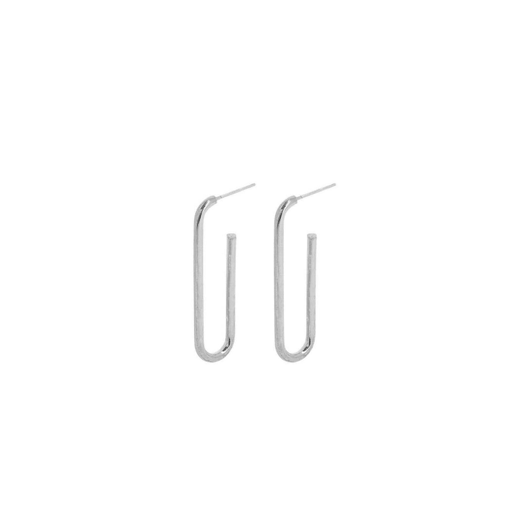 Smooth Line Silver Earrings