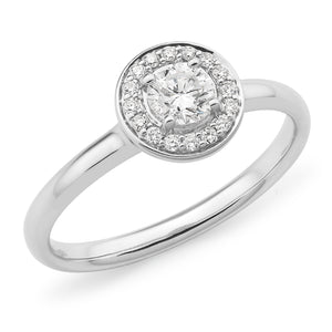 White Gold Round Brilliant-Cut Diamond Ring