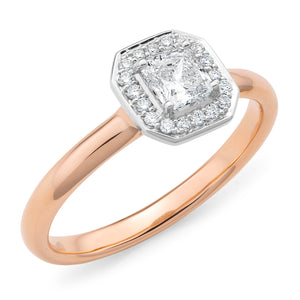Rose Gold Radiant-Cut Diamond Ring