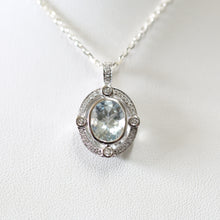 Load image into Gallery viewer, Large Aquamarine and Diamond Pendant
