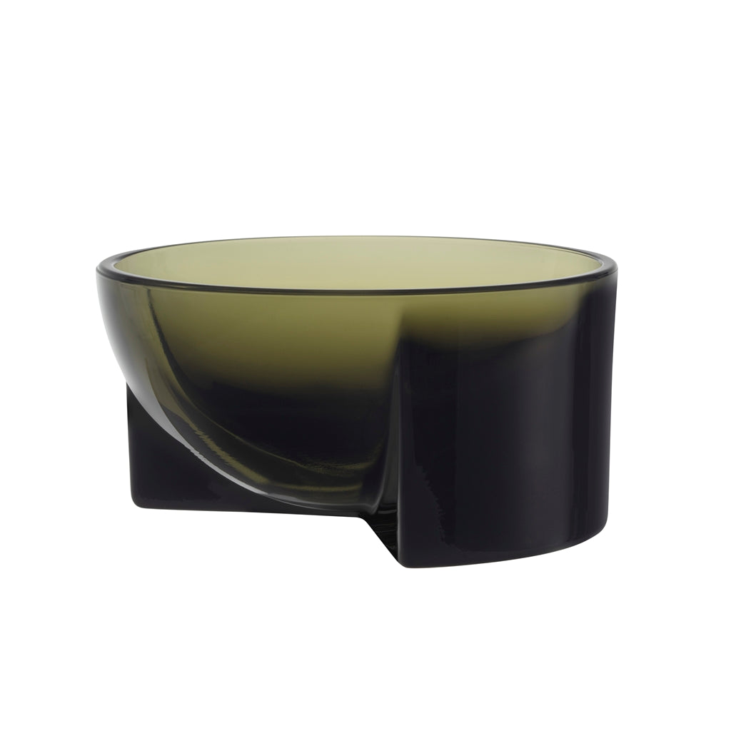Kuru Glass Bowl in Moss Green