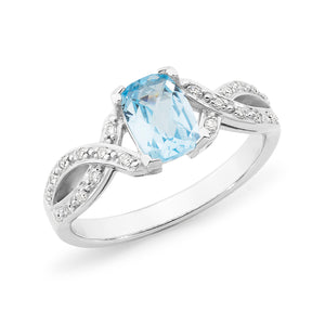 White Gold and Topaz Ring