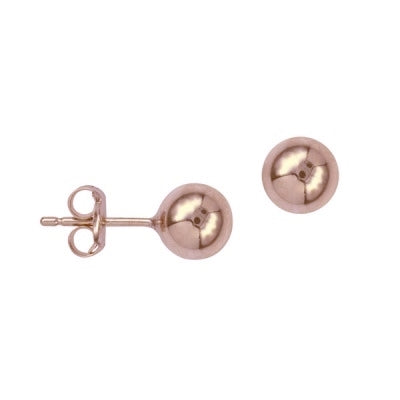 6mm Rose Gold Ball Studs