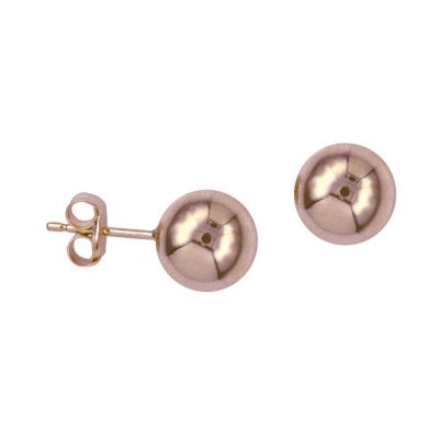 8mm Rose Gold Ball Studs