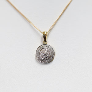 Yellow and White Gold Diamond set pendant