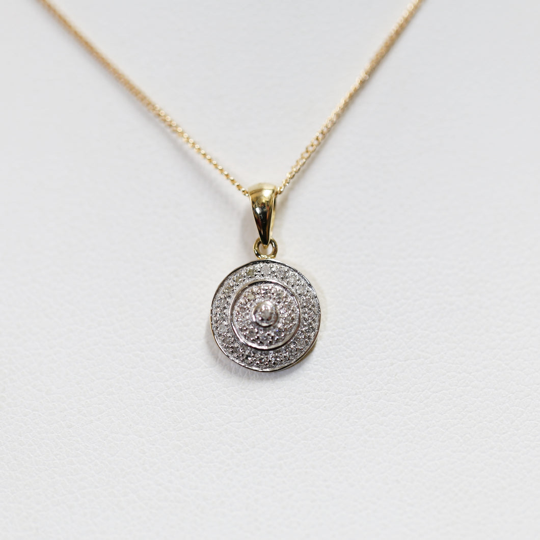 Yellow and White Gold Diamond set pendant